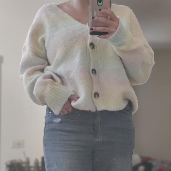 "Oddi" Pastel Rainbow Sweater - Size S/M - Picture 7 of 9